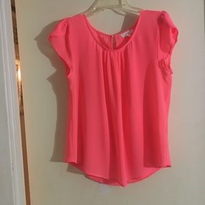 Mine Pink Sheer Blouse Size Large